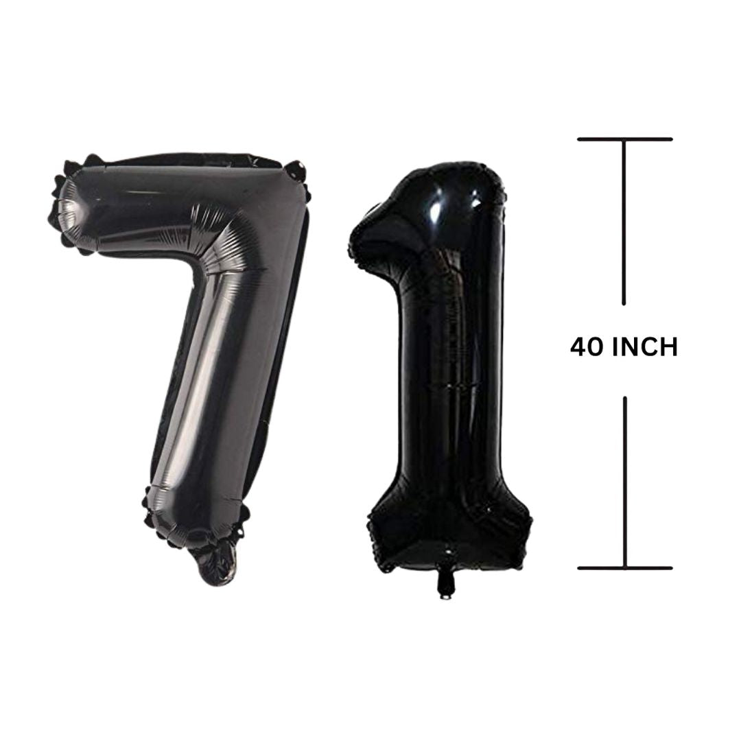 40 Inches Black Number Balloon Air or Helium Compactable Balloon for Party Decoration, Birthday, Anniversary