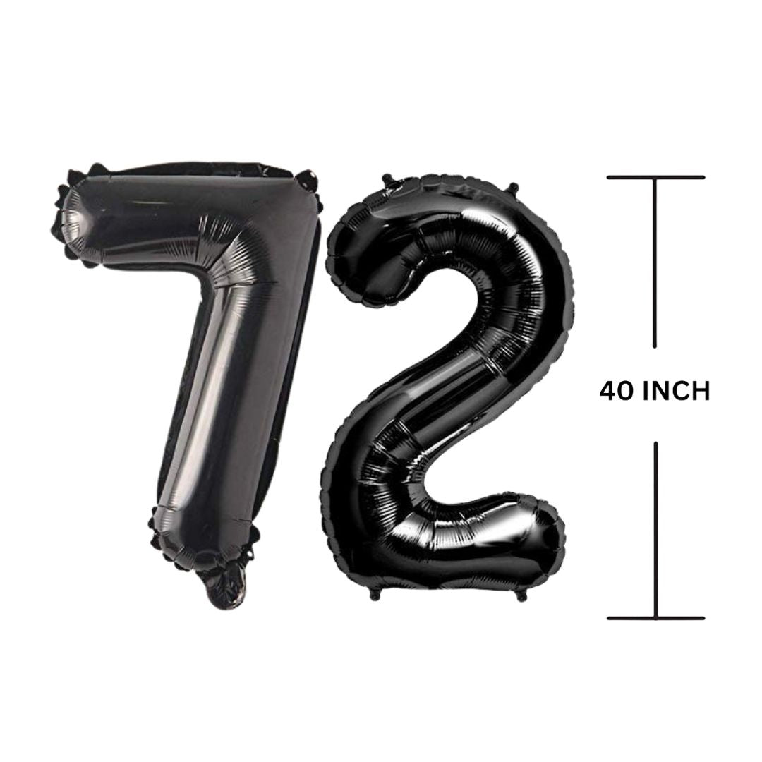 40 Inches Black Number Balloon Air or Helium Compactable Balloon for Party Decoration, Birthday, Anniversary