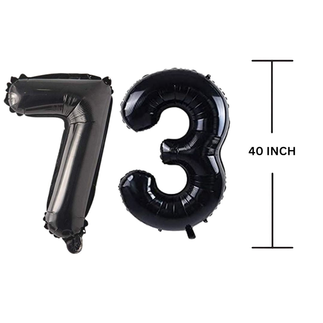 40 Inches Black Number Balloon Air or Helium Compactable Balloon for Party Decoration, Birthday, Anniversary