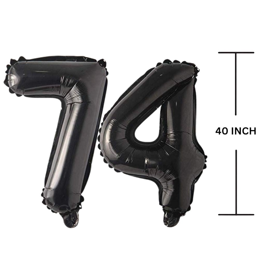 40 Inches Black Number Balloon Air or Helium Compactable Balloon for Party Decoration, Birthday, Anniversary