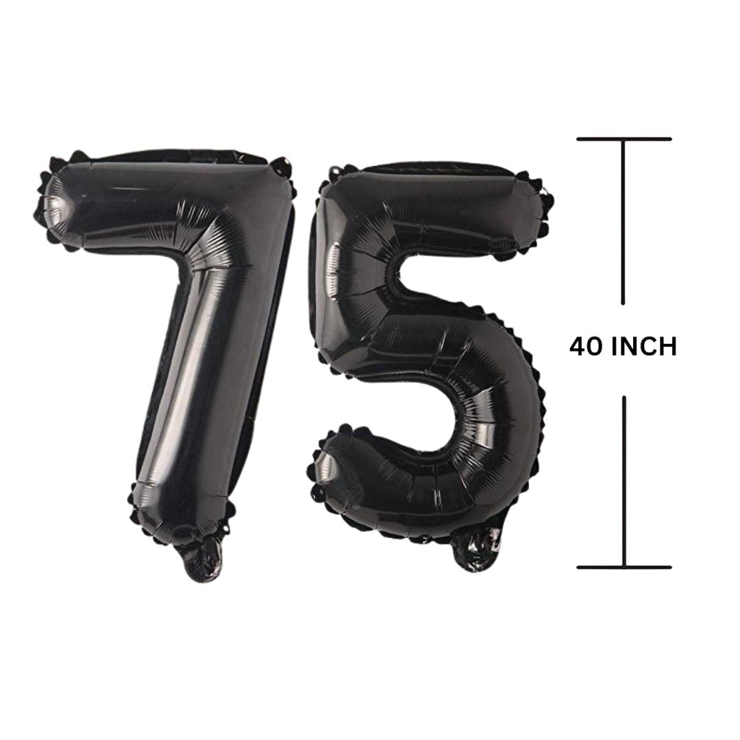 40 Inches Black Number Balloon Air or Helium Compactable Balloon for Party Decoration, Birthday, Anniversary