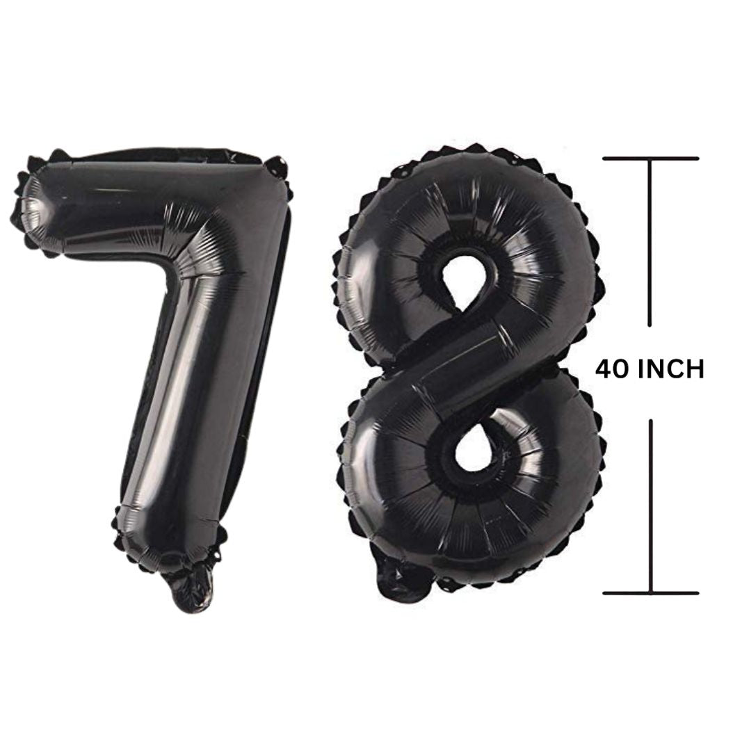 40 Inches Black Number Balloon Air or Helium Compactable Balloon for Party Decoration, Birthday, Anniversary