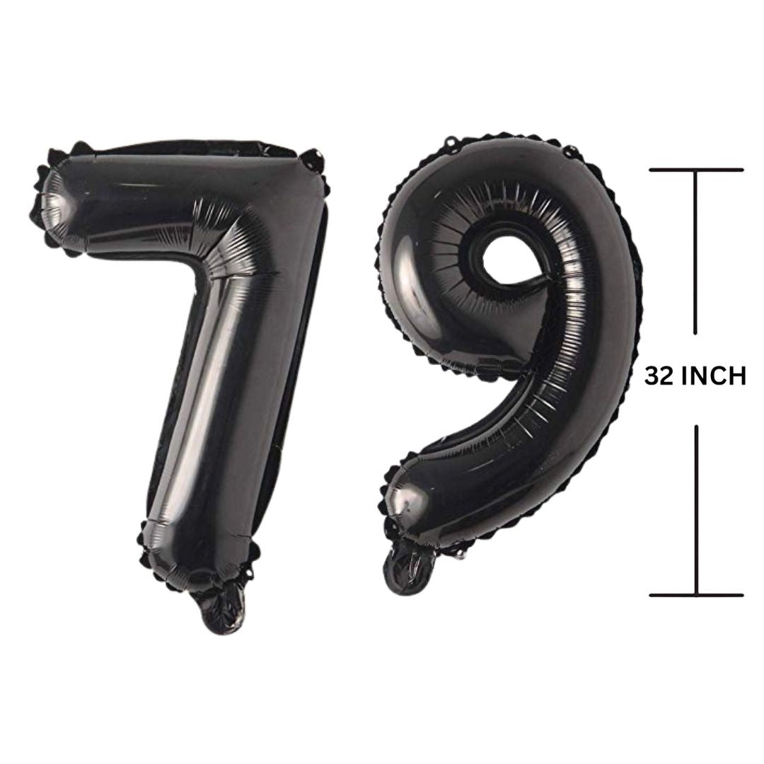 32 Inches Black Number Balloon Air or Helium Compactable Balloon for Party Decoration, Birthday, Anniversary