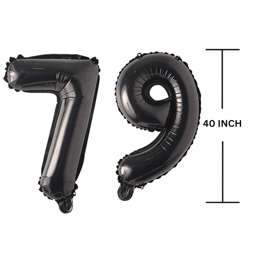 40 Inches Black Number Balloon Air or Helium Compactable Balloon for Party Decoration, Birthday, Anniversary