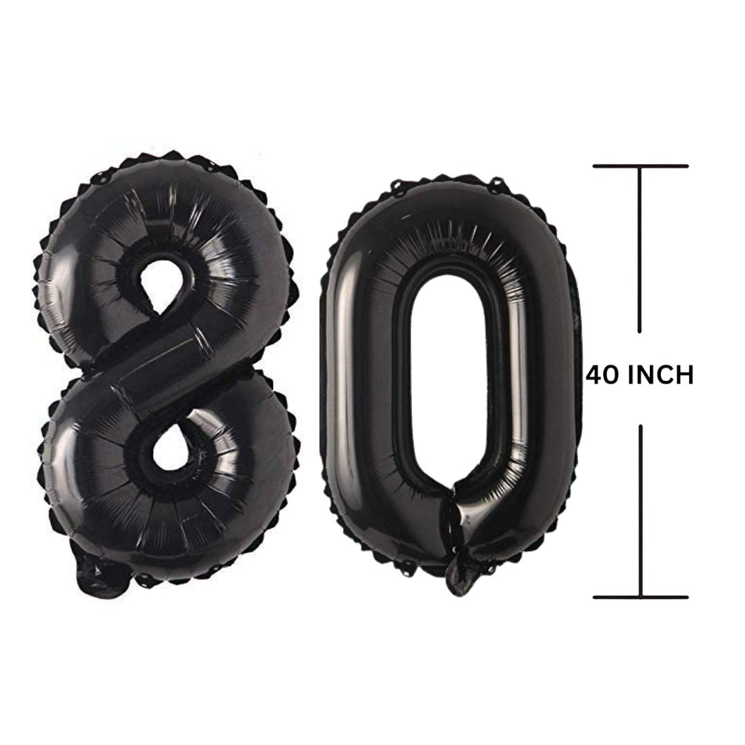 40 Inches Black Number Balloon Air or Helium Compactable Balloon for Party Decoration, Birthday, Anniversary