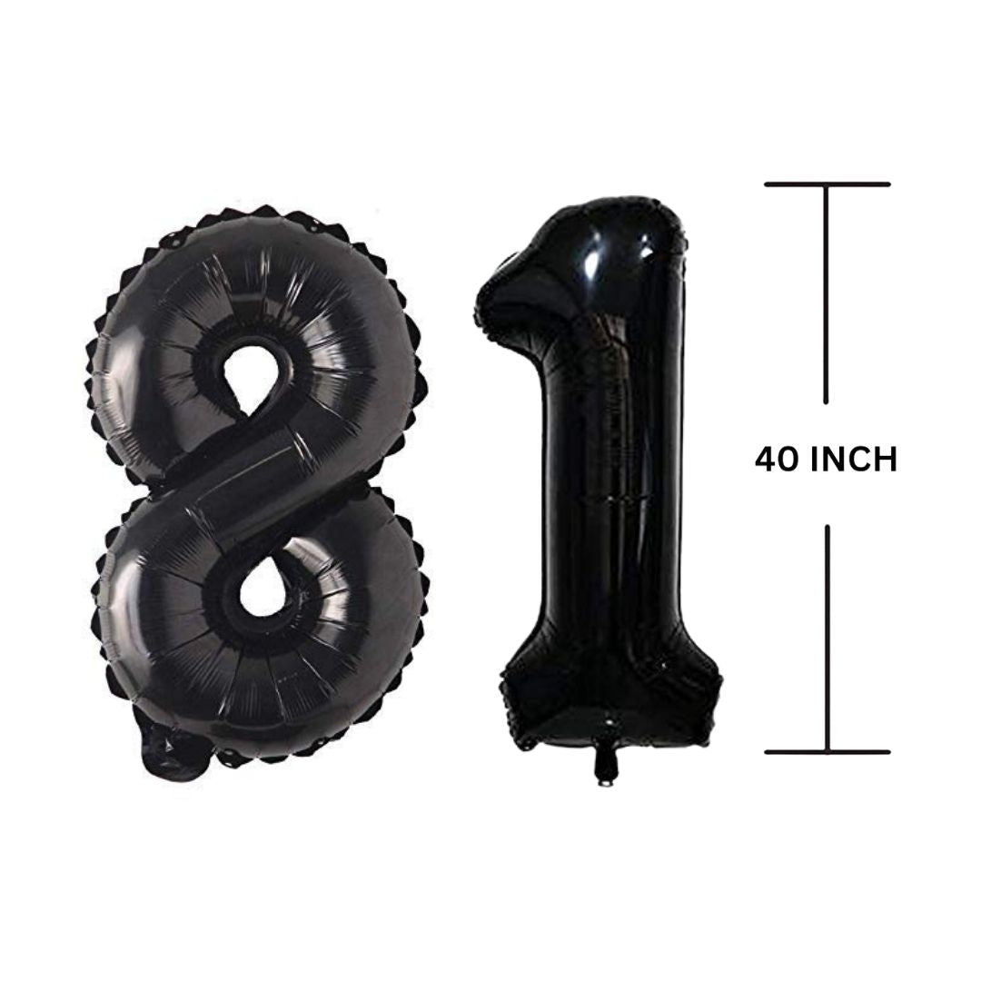 40 Inches Black Number Balloon Air or Helium Compactable Balloon for Party Decoration, Birthday, Anniversary