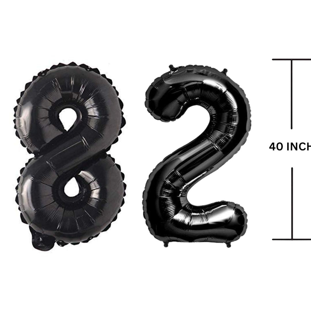 40 Inches Black Number Balloon Air or Helium Compactable Balloon for Party Decoration, Birthday, Anniversary