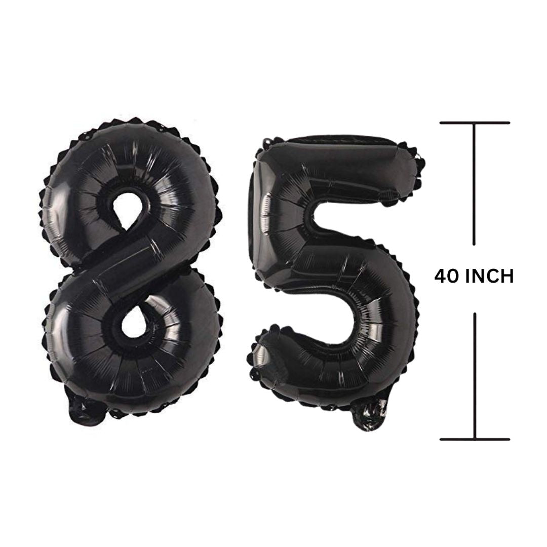 40 Inches Black Number Balloon Air or Helium Compactable Balloon for Party Decoration, Birthday, Anniversary