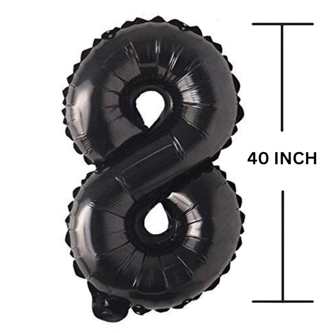 40 Inches Black Number Balloon Air or Helium Compactable Balloon for Party Decoration, Birthday, Anniversary