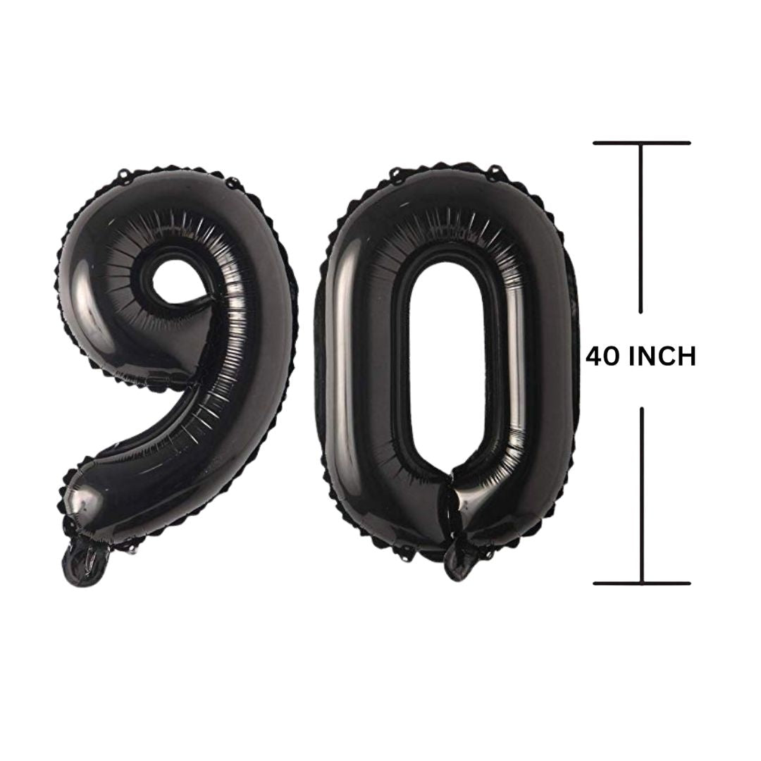 40 Inches Black Number Balloon Air or Helium Compactable Balloon for Party Decoration, Birthday, Anniversary