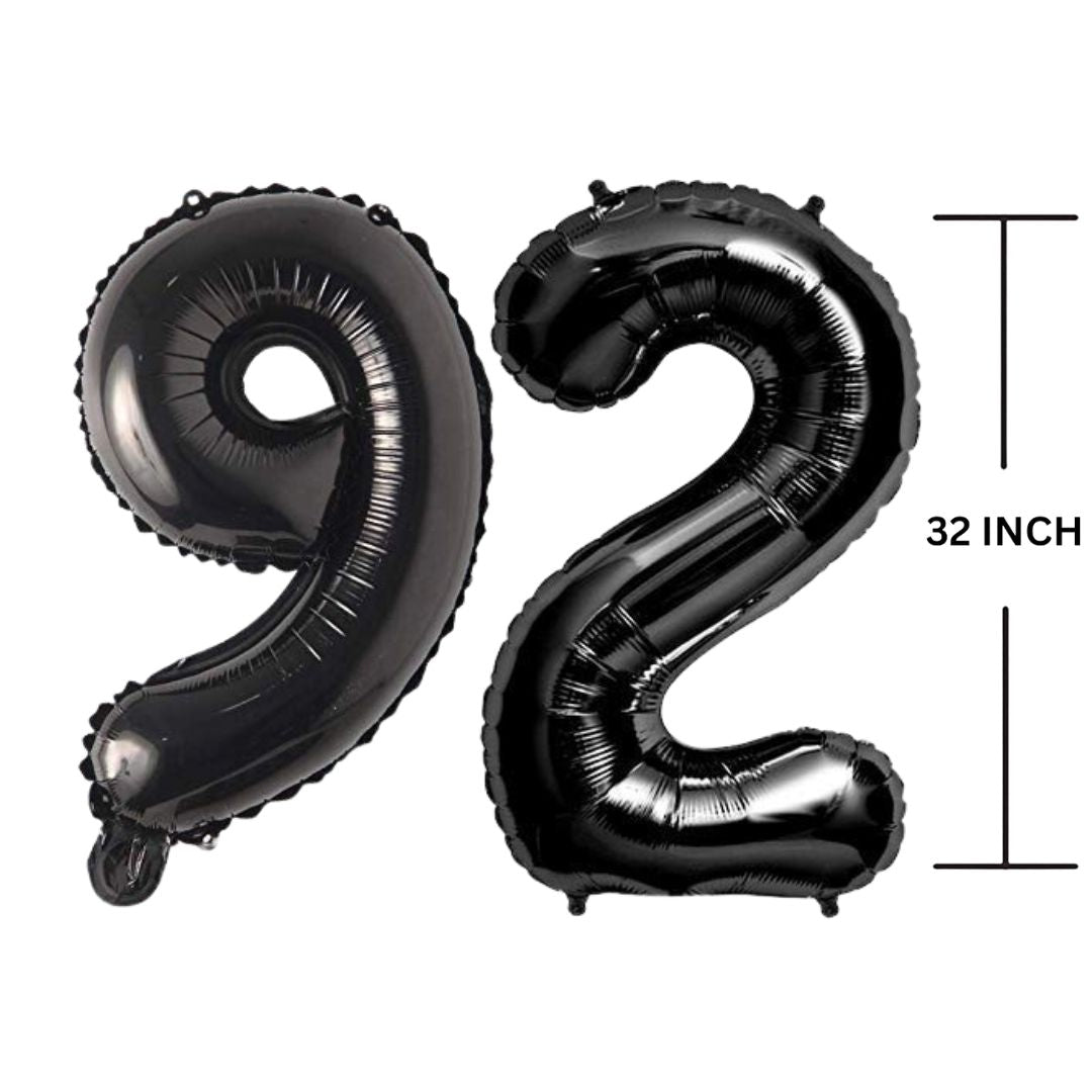 32 Inches Black Number Balloon Air or Helium Compactable Balloon for Party Decoration, Birthday, Anniversary