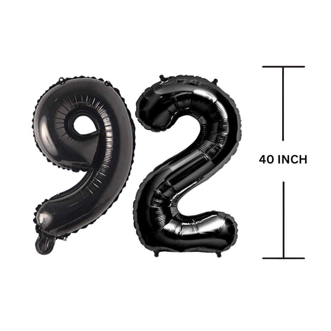 40 Inches Black Number Balloon Air or Helium Compactable Balloon for Party Decoration, Birthday, Anniversary