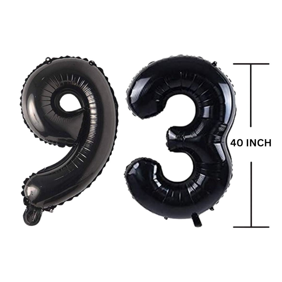 40 Inches Black Number Balloon Air or Helium Compactable Balloon for Party Decoration, Birthday, Anniversary