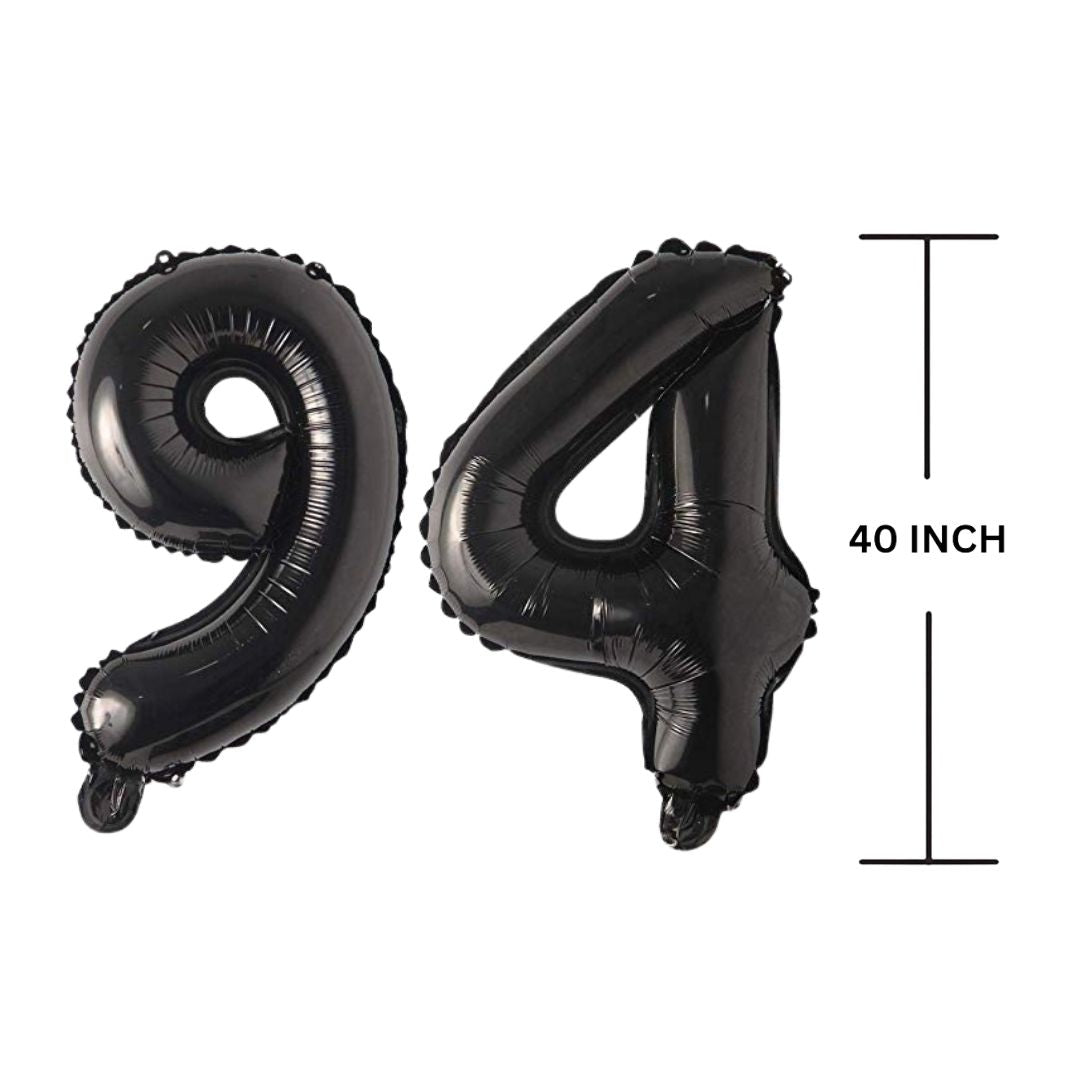 40 Inches Black Number Balloon Air or Helium Compactable Balloon for Party Decoration, Birthday, Anniversary