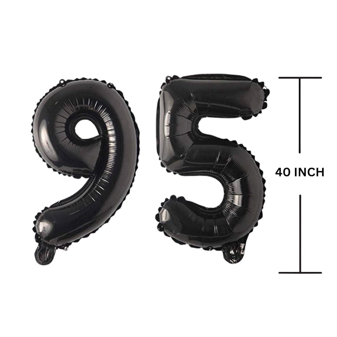 40 Inches Black Number Balloon Air or Helium Compactable Balloon for Party Decoration, Birthday, Anniversary