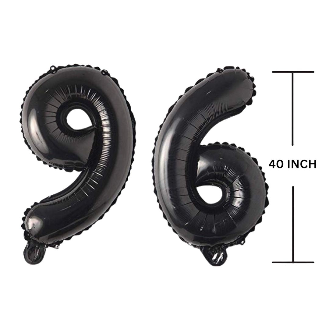 40 Inches Black Number Balloon Air or Helium Compactable Balloon for Party Decoration, Birthday, Anniversary