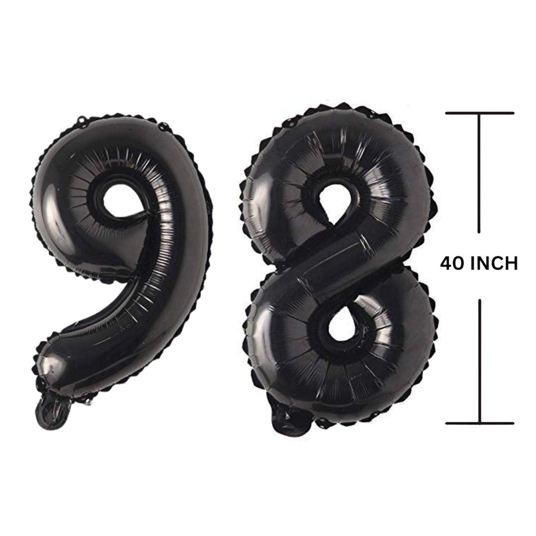 40 Inches Black Number Balloon Air or Helium Compactable Balloon for Party Decoration, Birthday, Anniversary