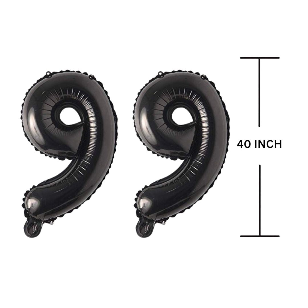 40 Inches Black Number Balloon Air or Helium Compactable Balloon for Party Decoration, Birthday, Anniversary