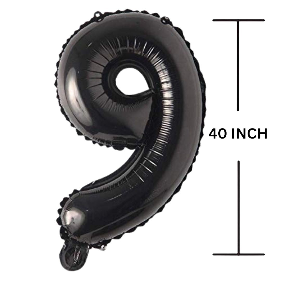 40 Inches Black Number Balloon Air or Helium Compactable Balloon for Party Decoration, Birthday, Anniversary