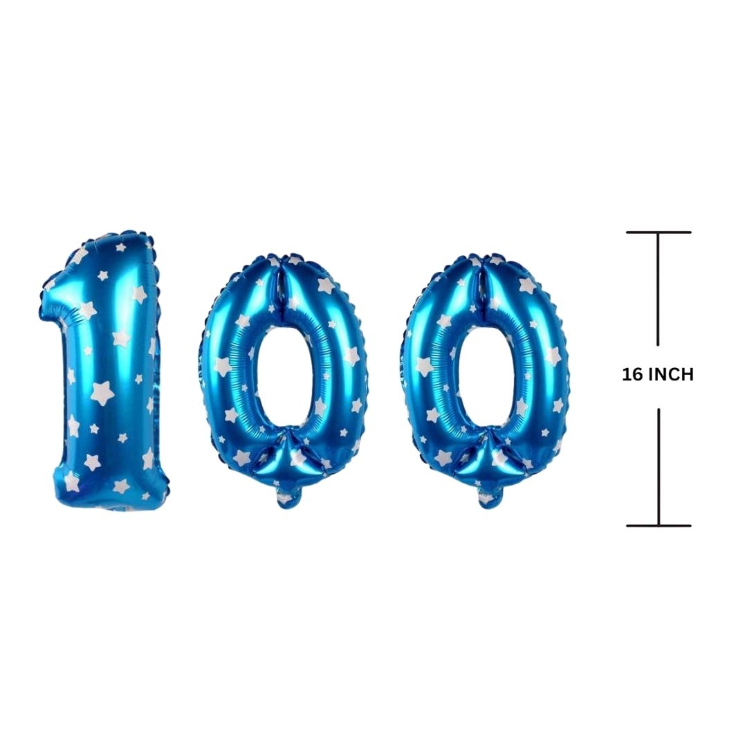 16 Inches BLUE HERATS THEME Number Balloon Air or Helium Compactable Balloon for Party Decoration, Birthday, Anniversary