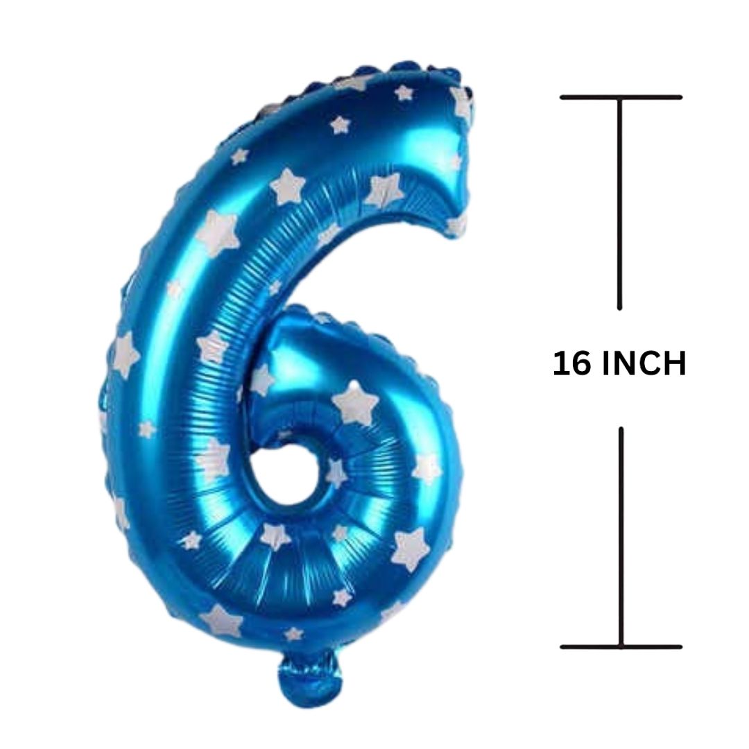 16 Inches BLUE HERATS THEME Number Balloon Air or Helium Compactable Balloon for Party Decoration, Birthday, Anniversary