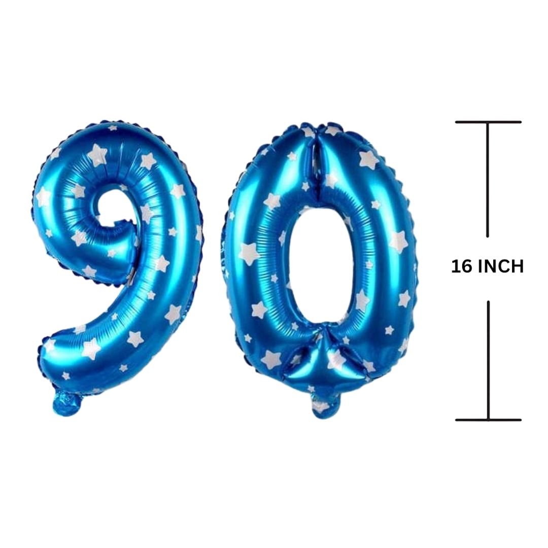 16 Inches BLUE HERATS THEME Number Balloon Air or Helium Compactable Balloon for Party Decoration, Birthday, Anniversary