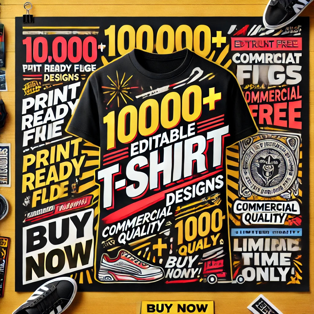 100,000+ Editable T-Shirt Designs – Print-Ready & Copyright-Free Lifetime access and Updates