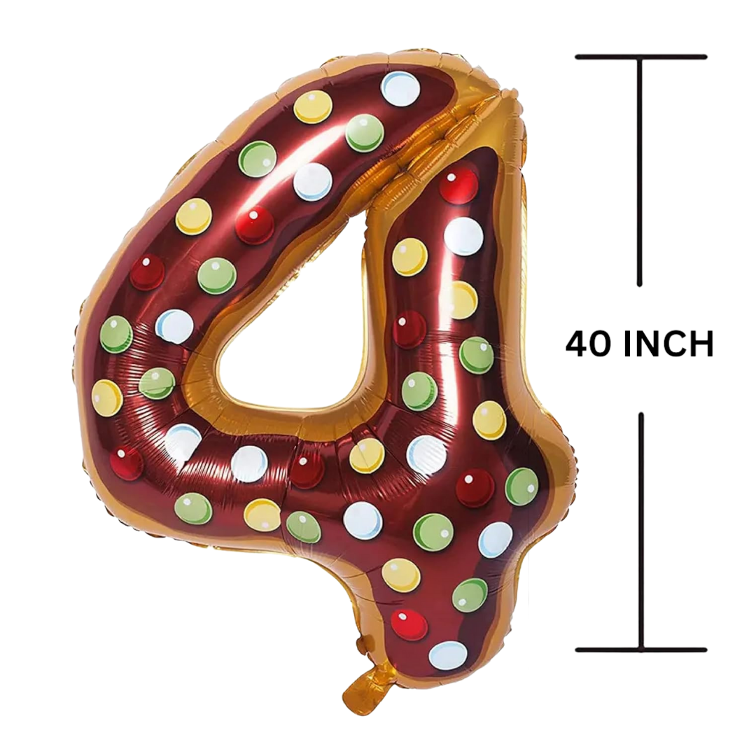 40 Inches DONUT Theme Number Balloon Air or Helium Compactable Balloon for Party Decoration, Birthday, Anniversary