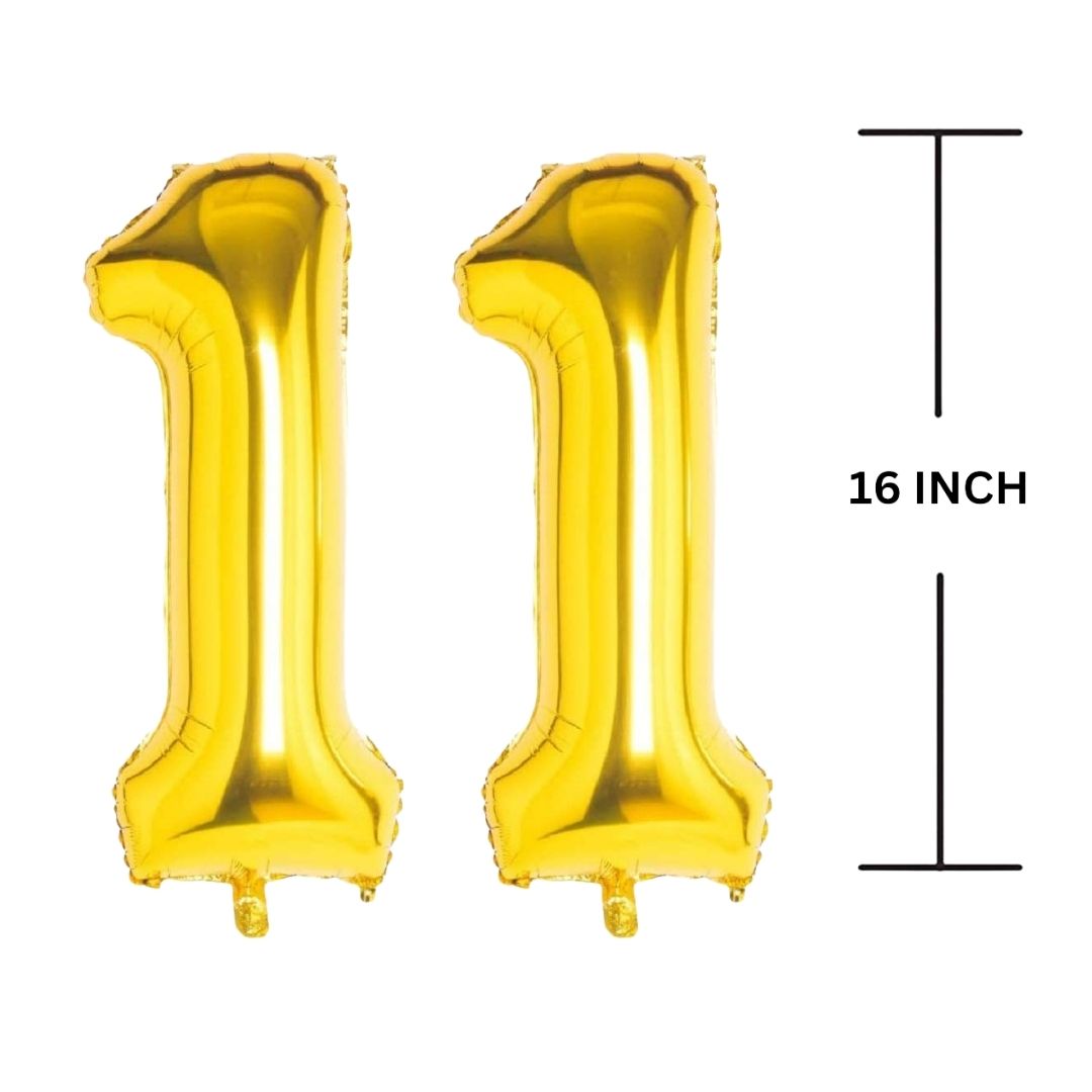 16 Inches GOLD Number Balloon Air or Helium Compactable Balloon for Party Decoration, Birthday, Anniversary