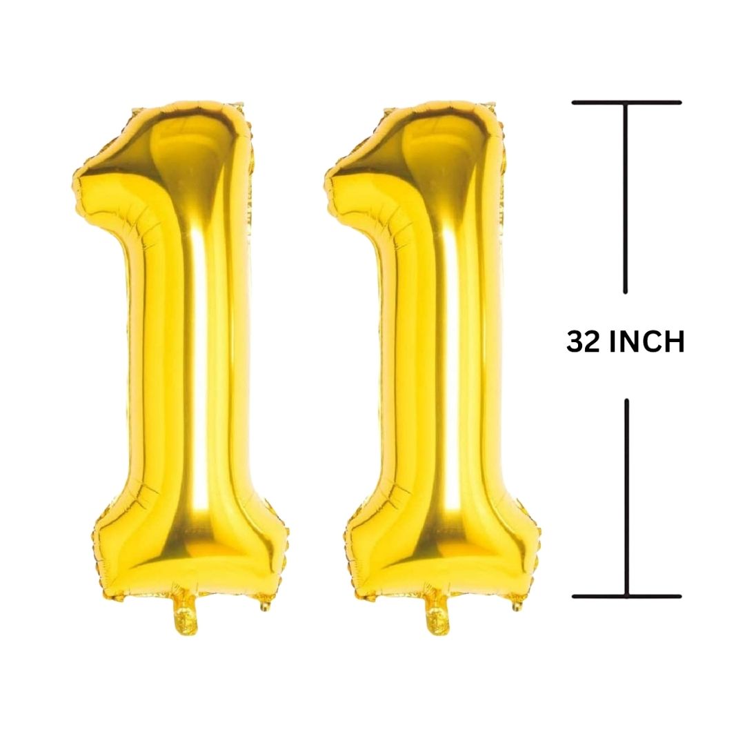 32 Inches GOLD Number Balloon Air or Helium Compactable Balloon for Party Decoration, Birthday, Anniversary