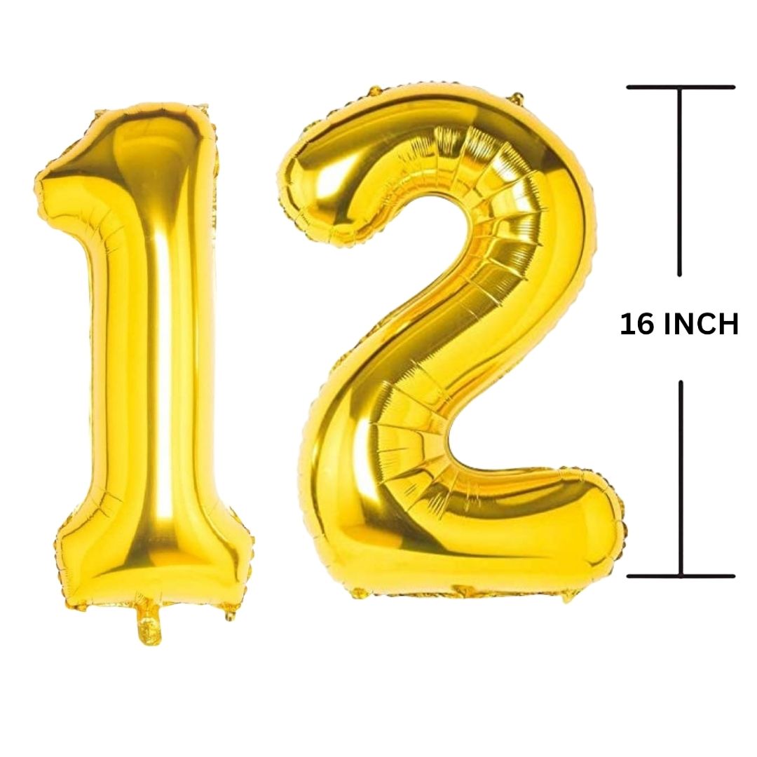 16 Inches GOLD Number Balloon Air or Helium Compactable Balloon for Party Decoration, Birthday, Anniversary