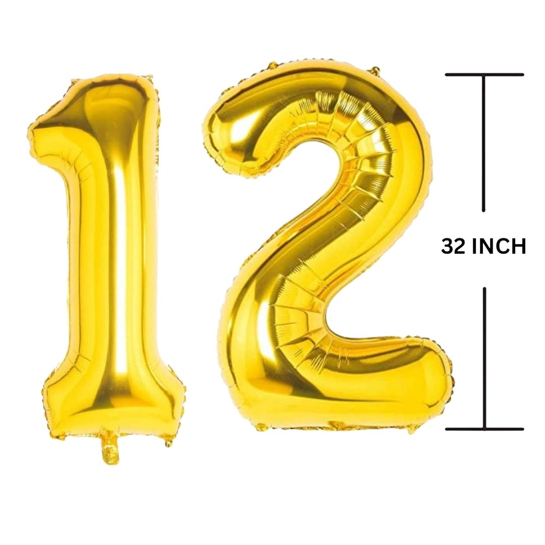 32 Inches GOLD Number Balloon Air or Helium Compactable Balloon for Party Decoration, Birthday, Anniversary