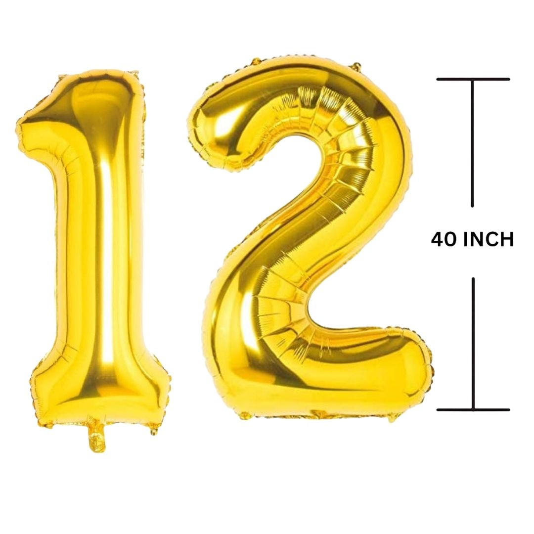 40 Inches GOLD Number Balloon Air or Helium Compactable Balloon for Party Decoration, Birthday, Anniversary