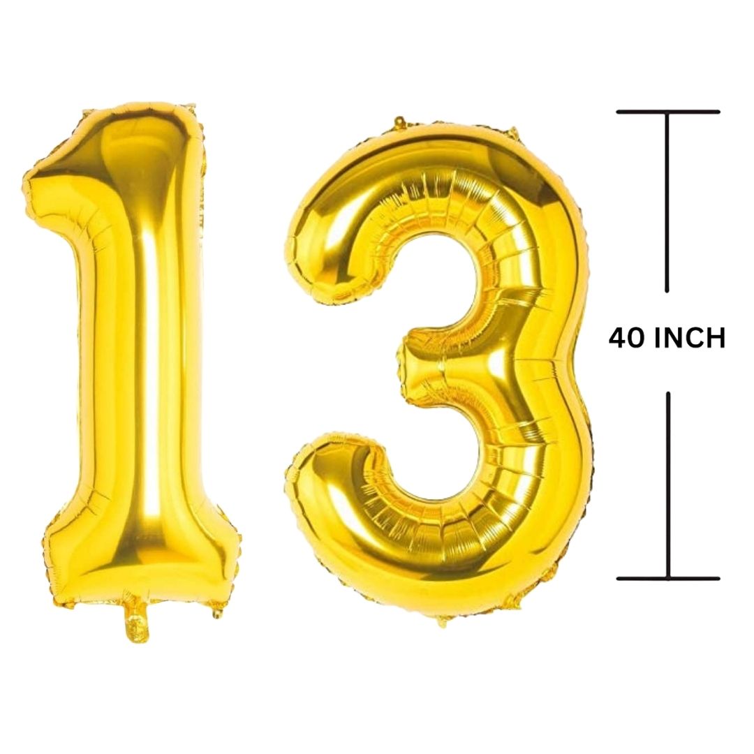 40 Inches GOLD Number Balloon Air or Helium Compactable Balloon for Party Decoration, Birthday, Anniversary