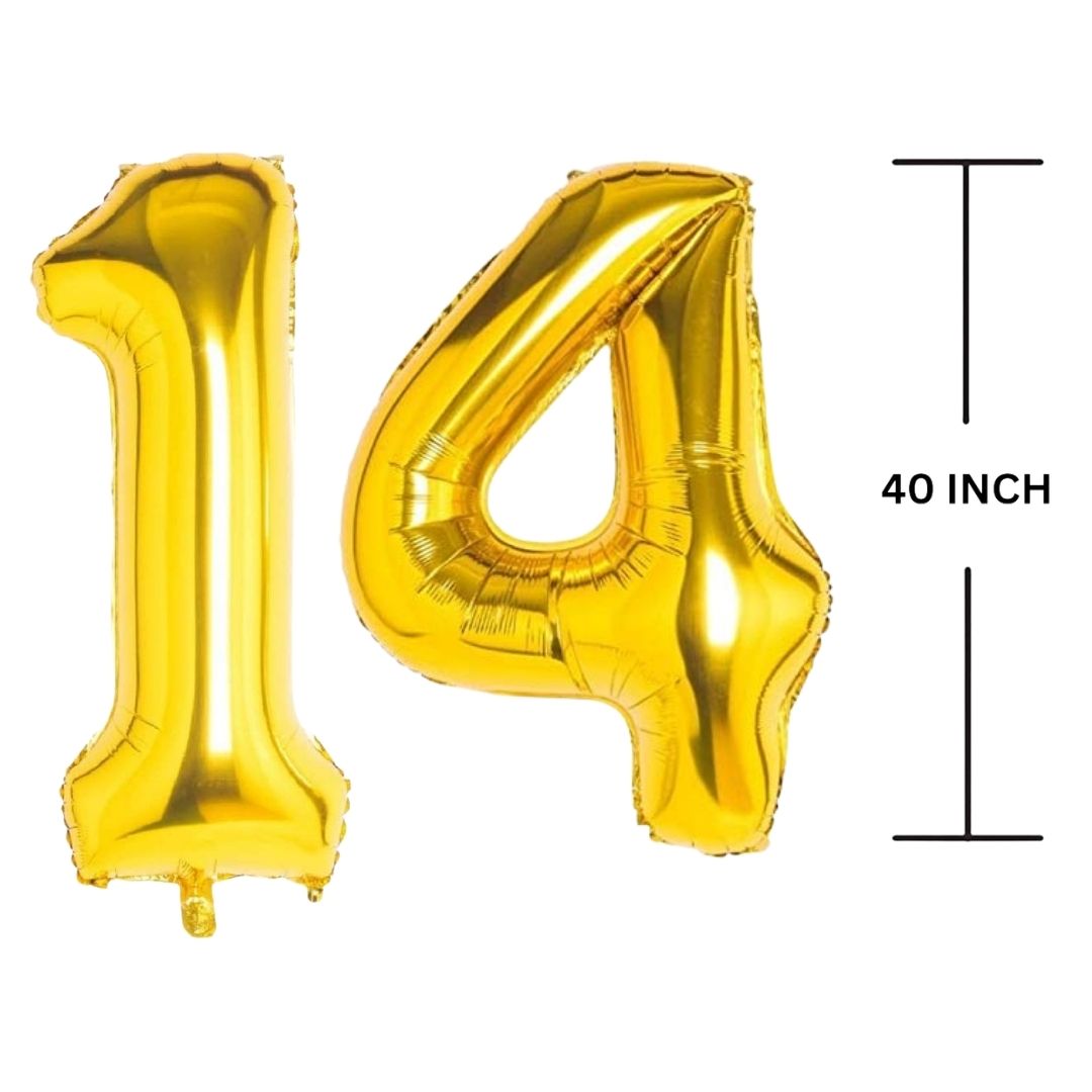 40 Inches GOLD Number Balloon Air or Helium Compactable Balloon for Party Decoration, Birthday, Anniversary