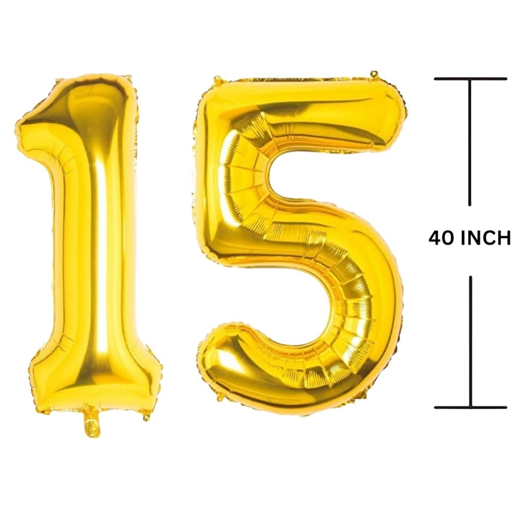 40 Inches GOLD Number Balloon Air or Helium Compactable Balloon for Party Decoration, Birthday, Anniversary