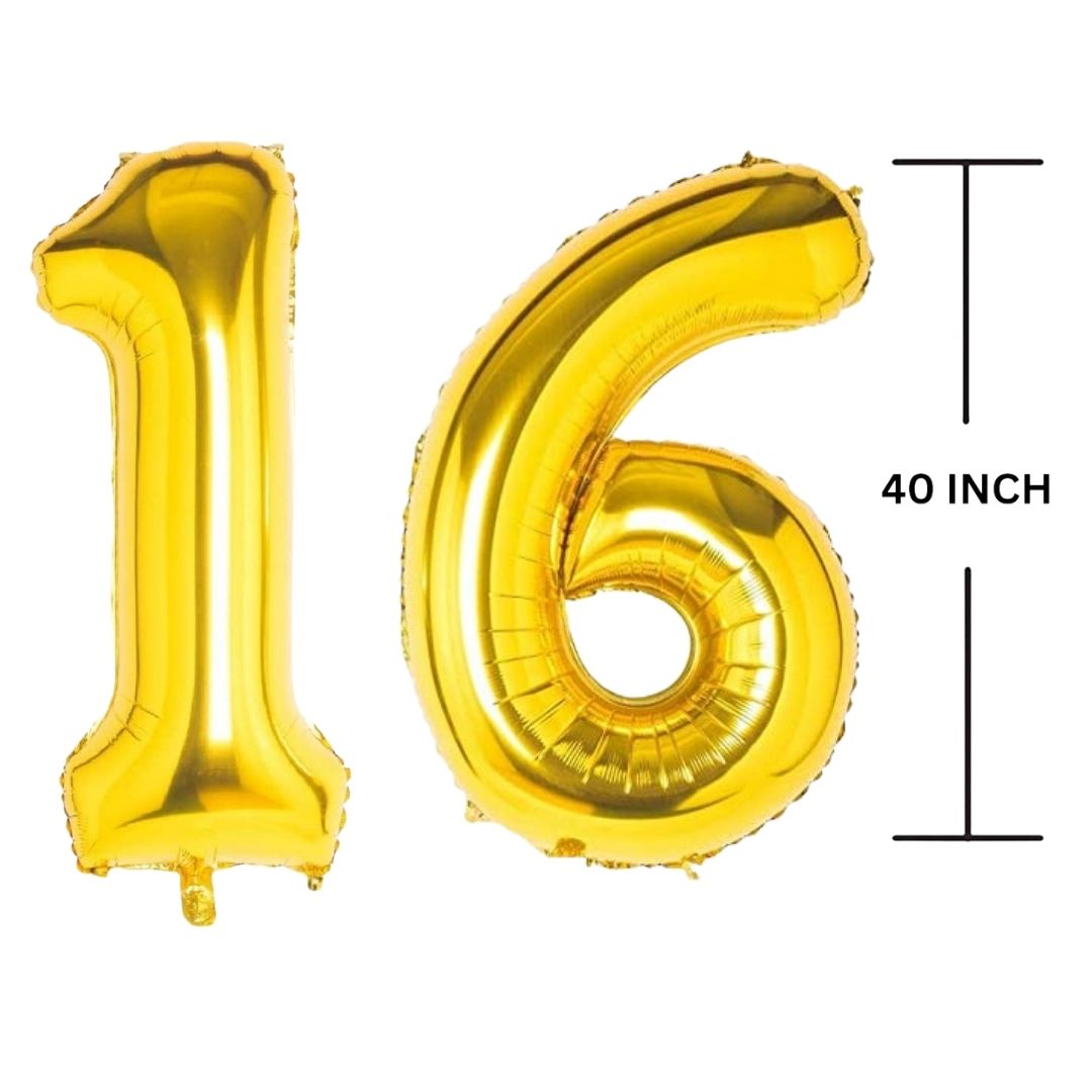 40 Inches GOLD Number Balloon Air or Helium Compactable Balloon for Party Decoration, Birthday, Anniversary