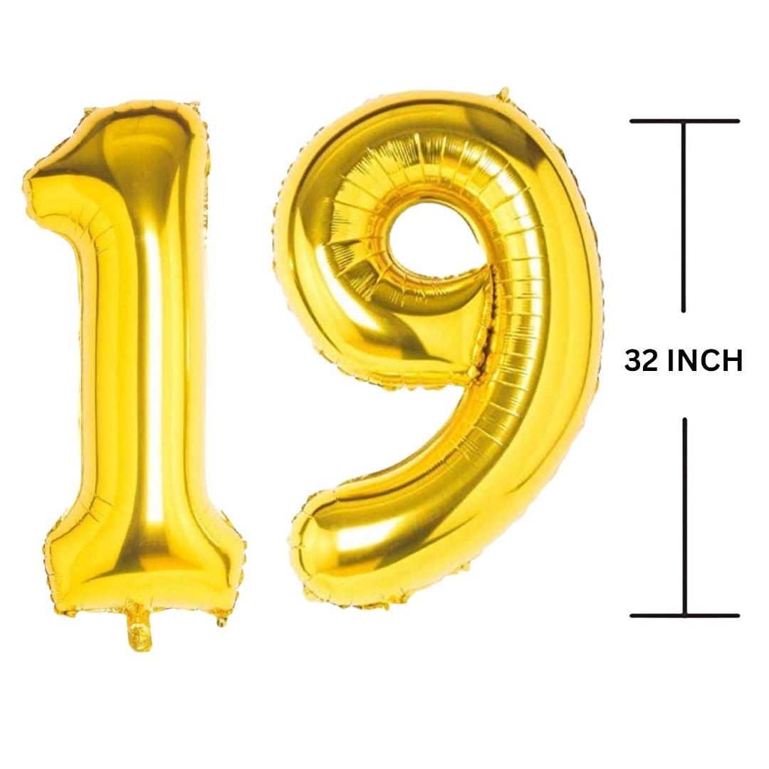 32 Inches GOLD Number Balloon Air or Helium Compactable Balloon for Party Decoration, Birthday, Anniversary