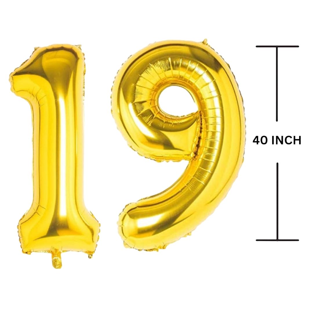 40 Inches GOLD Number Balloon Air or Helium Compactable Balloon for Party Decoration, Birthday, Anniversary