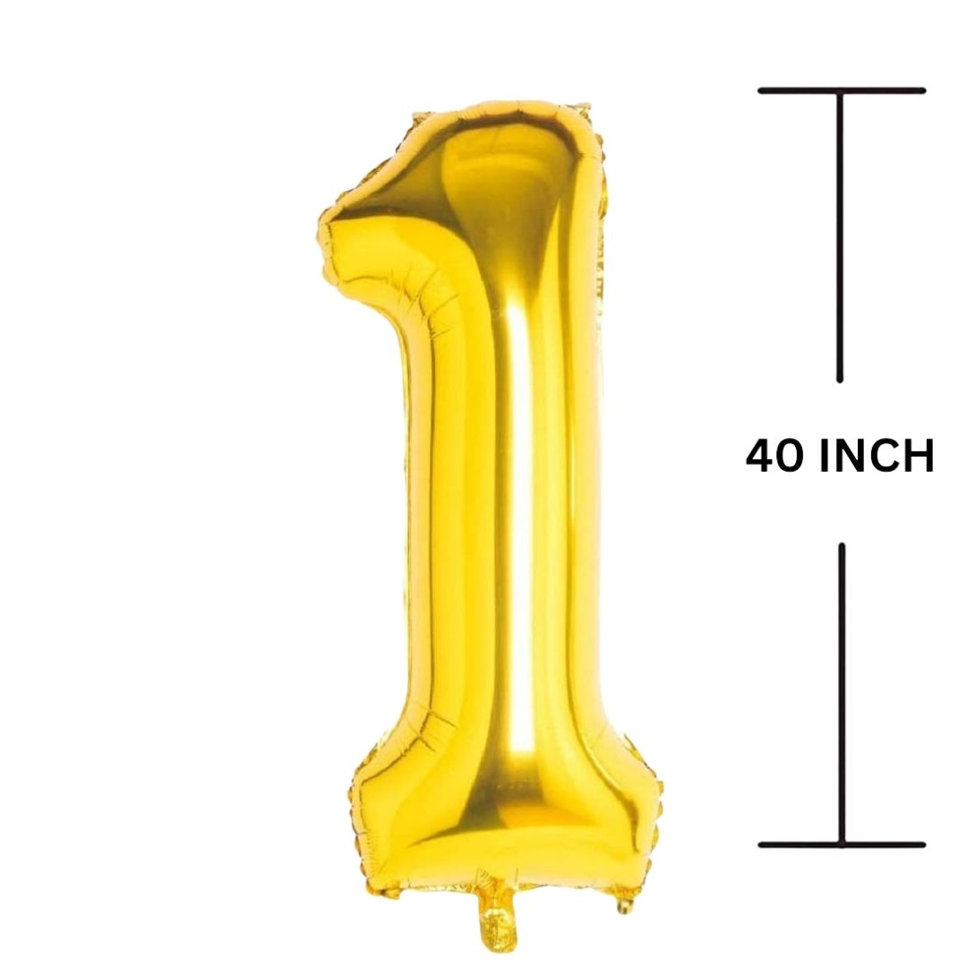 40 Inches GOLD Number Balloon Air or Helium Compactable Balloon for Party Decoration, Birthday, Anniversary