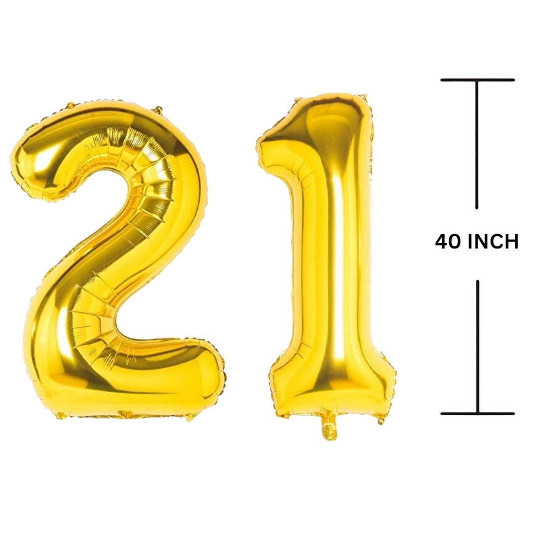 40 Inches GOLD Number Balloon Air or Helium Compactable Balloon for Party Decoration, Birthday, Anniversary