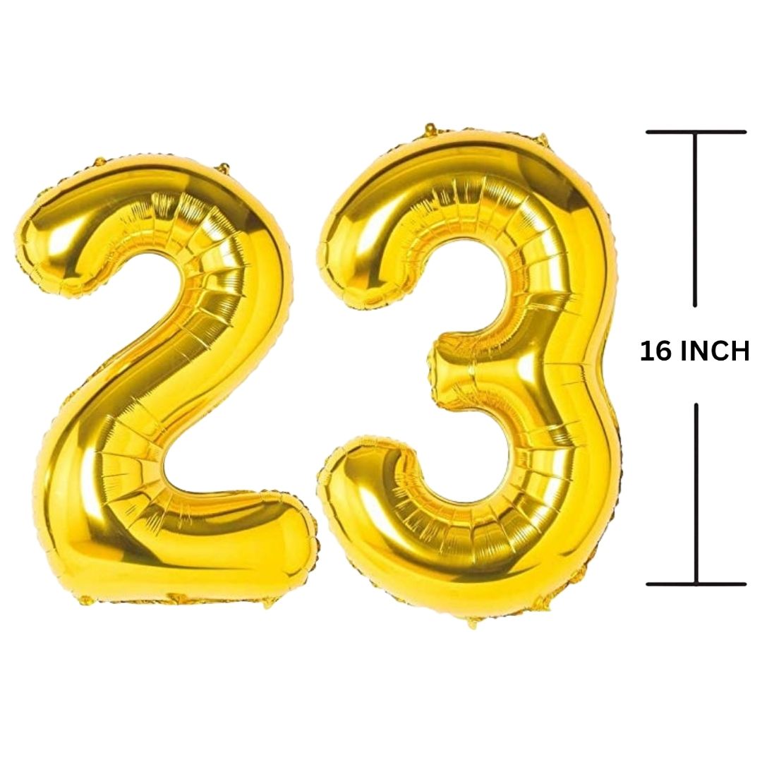 16 Inches GOLD Number Balloon Air or Helium Compactable Balloon for Party Decoration, Birthday, Anniversary