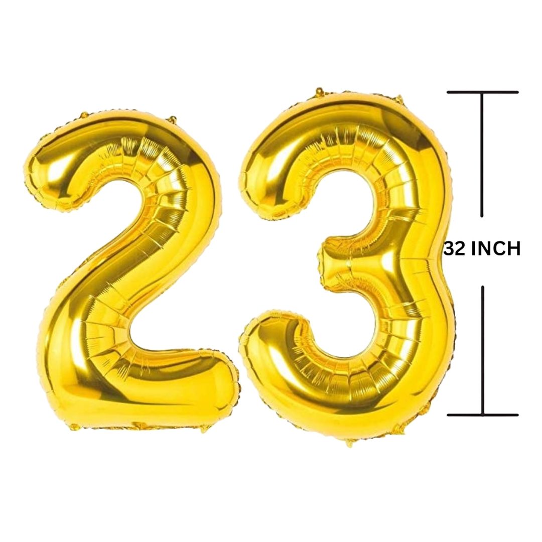 32 Inches GOLD Number Balloon Air or Helium Compactable Balloon for Party Decoration, Birthday, Anniversary