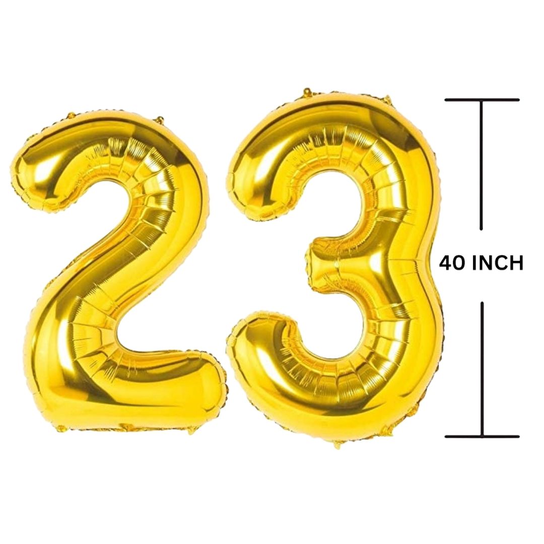 40 Inches GOLD Number Balloon Air or Helium Compactable Balloon for Party Decoration, Birthday, Anniversary