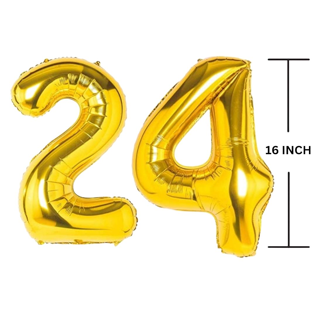 16 Inches GOLD Number Balloon Air or Helium Compactable Balloon for Party Decoration, Birthday, Anniversary