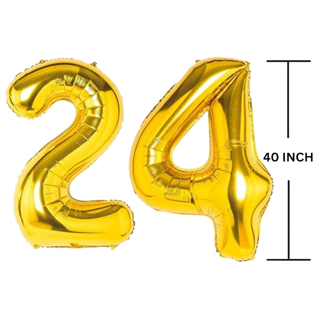 40 Inches GOLD Number Balloon Air or Helium Compactable Balloon for Party Decoration, Birthday, Anniversary