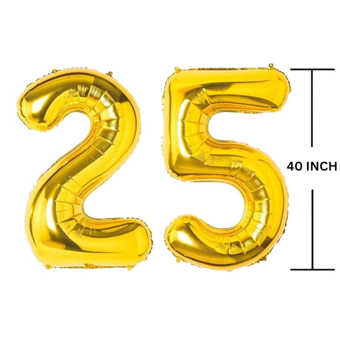 40 Inches GOLD Number Balloon Air or Helium Compactable Balloon for Party Decoration, Birthday, Anniversary