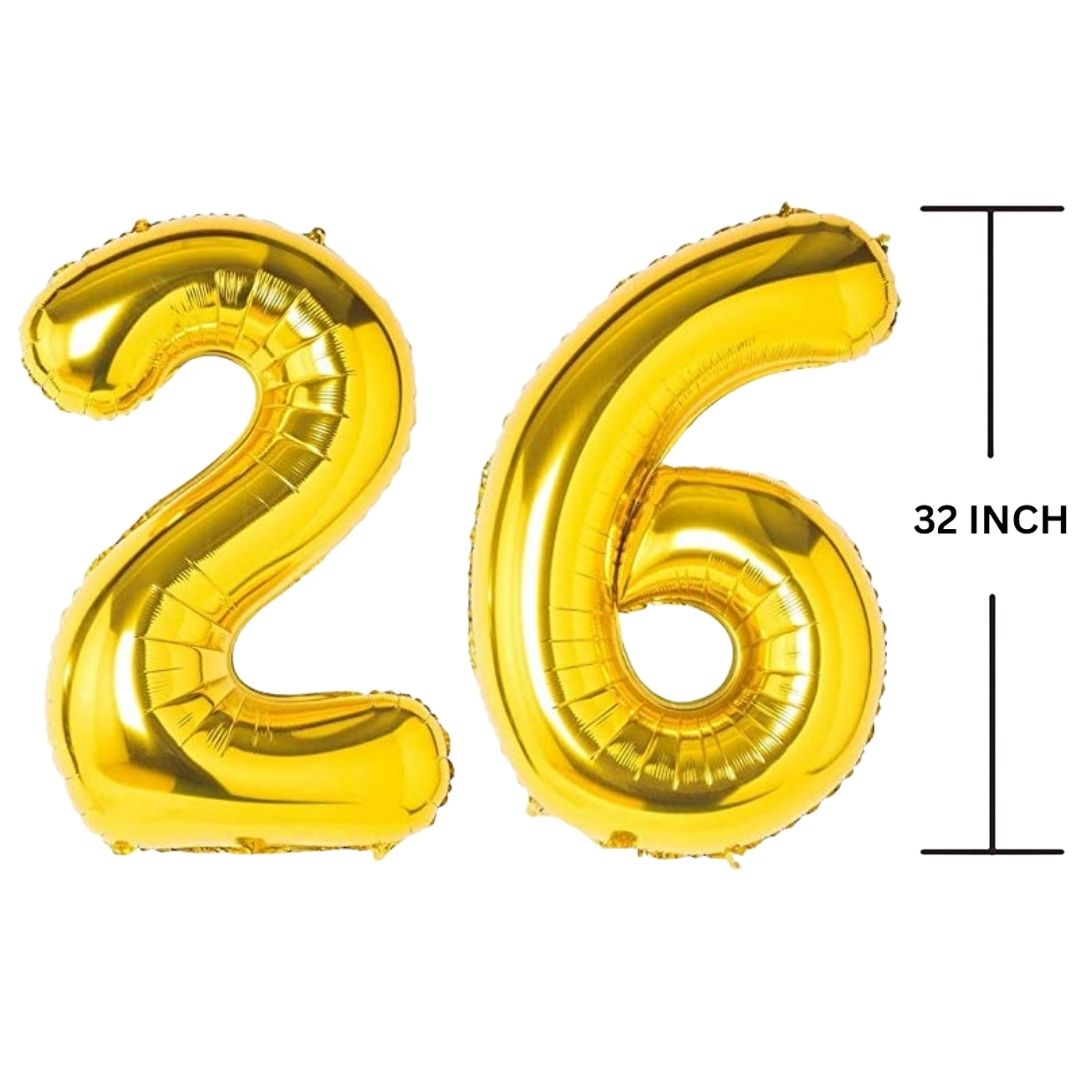 32 Inches GOLD Number Balloon Air or Helium Compactable Balloon for Party Decoration, Birthday, Anniversary