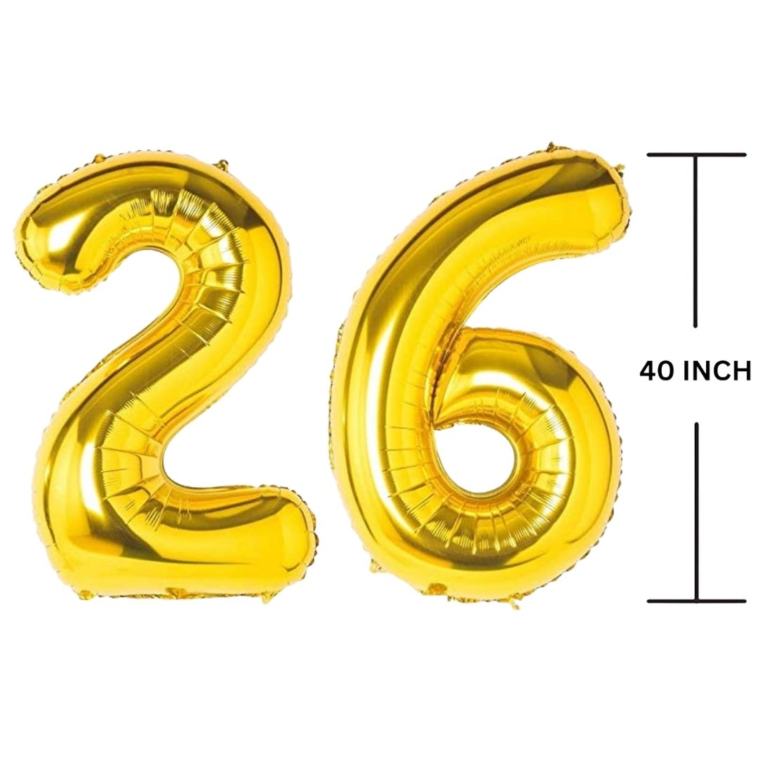 40 Inches GOLD Number Balloon Air or Helium Compactable Balloon for Party Decoration, Birthday, Anniversary