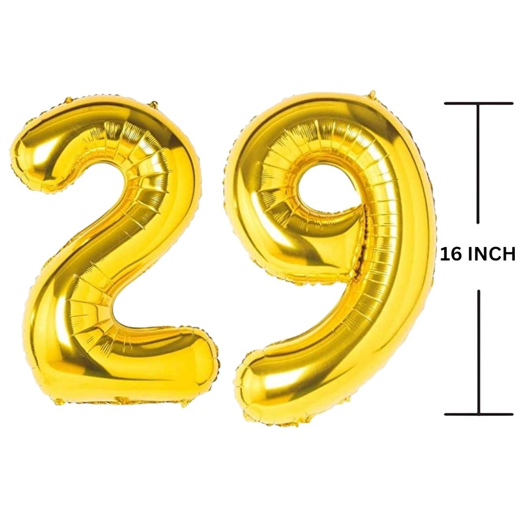 16 Inches GOLD Number Balloon Air or Helium Compactable Balloon for Party Decoration, Birthday, Anniversary